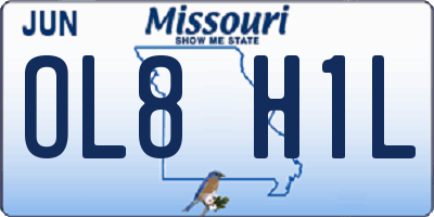 MO license plate OL8H1L