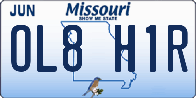 MO license plate OL8H1R
