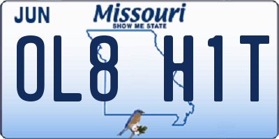 MO license plate OL8H1T