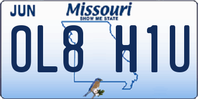MO license plate OL8H1U