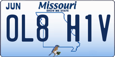 MO license plate OL8H1V