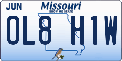 MO license plate OL8H1W