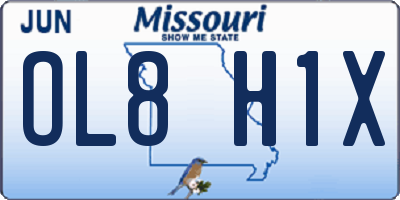 MO license plate OL8H1X
