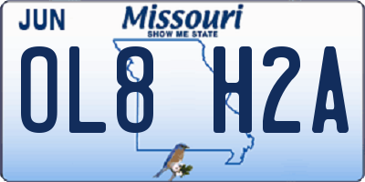 MO license plate OL8H2A