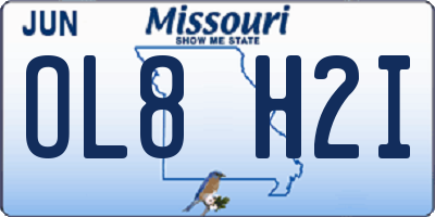 MO license plate OL8H2I