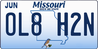 MO license plate OL8H2N