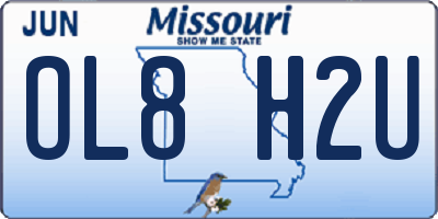 MO license plate OL8H2U