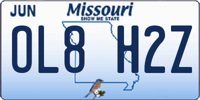 MO license plate OL8H2Z