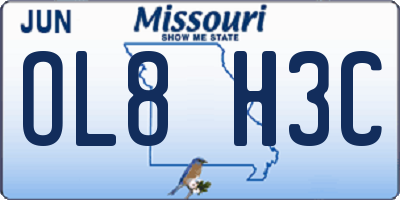 MO license plate OL8H3C