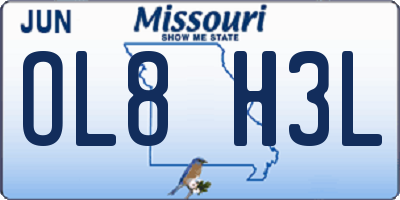 MO license plate OL8H3L