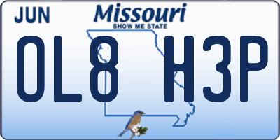MO license plate OL8H3P