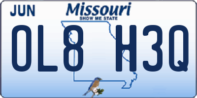 MO license plate OL8H3Q