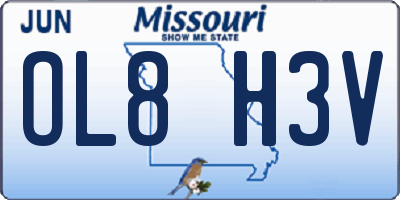 MO license plate OL8H3V