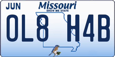 MO license plate OL8H4B