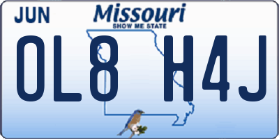 MO license plate OL8H4J