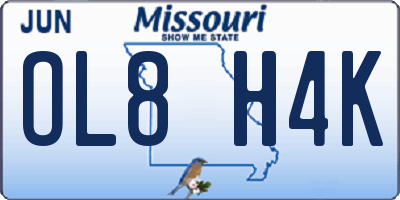 MO license plate OL8H4K