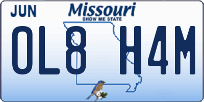 MO license plate OL8H4M