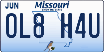 MO license plate OL8H4U