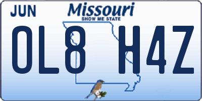 MO license plate OL8H4Z