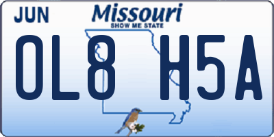 MO license plate OL8H5A