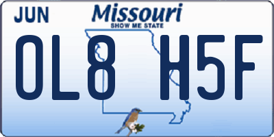 MO license plate OL8H5F