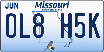 MO license plate OL8H5K