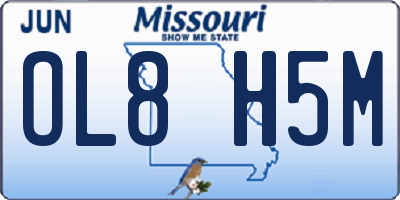 MO license plate OL8H5M