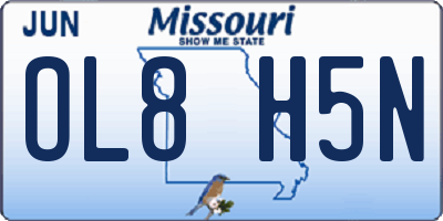 MO license plate OL8H5N