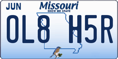 MO license plate OL8H5R