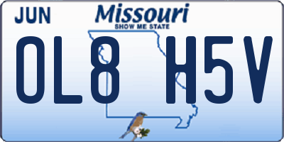 MO license plate OL8H5V