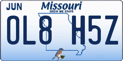 MO license plate OL8H5Z