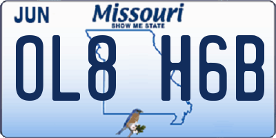 MO license plate OL8H6B