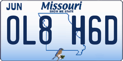 MO license plate OL8H6D