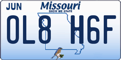 MO license plate OL8H6F