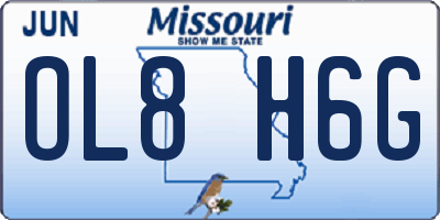 MO license plate OL8H6G