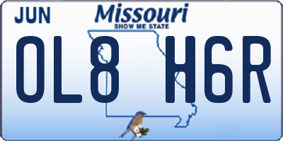 MO license plate OL8H6R