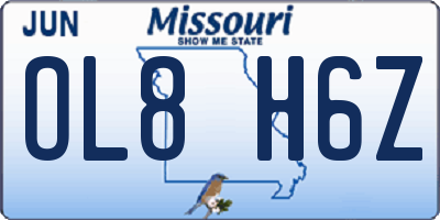 MO license plate OL8H6Z