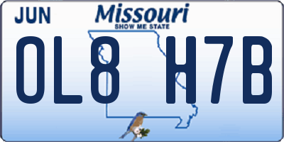 MO license plate OL8H7B