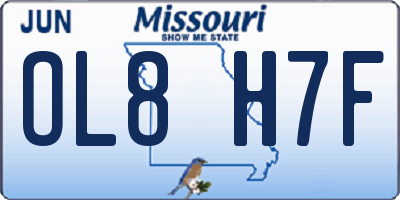 MO license plate OL8H7F