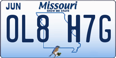 MO license plate OL8H7G