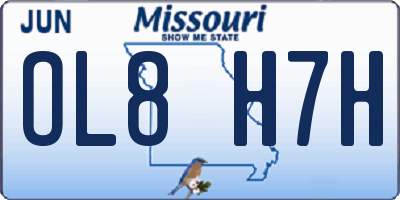 MO license plate OL8H7H