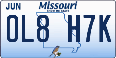MO license plate OL8H7K