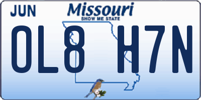 MO license plate OL8H7N