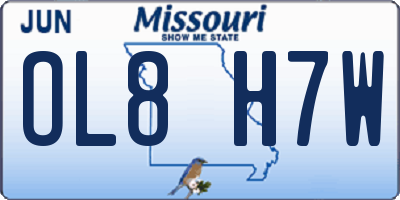 MO license plate OL8H7W