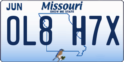 MO license plate OL8H7X