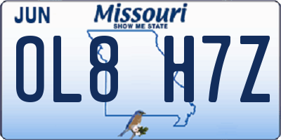 MO license plate OL8H7Z