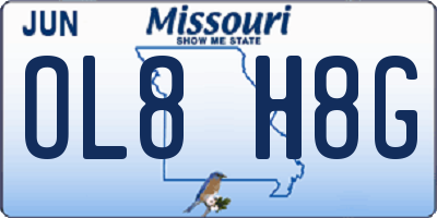 MO license plate OL8H8G