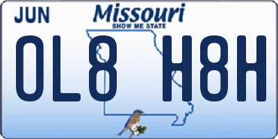 MO license plate OL8H8H