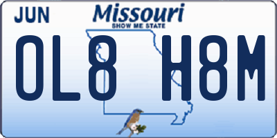 MO license plate OL8H8M