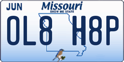 MO license plate OL8H8P